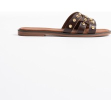 Shoegar Acı Kahve Hakiki Deri Terlik EATR31MY68F