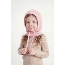 Bahels Çocuk Pembe Triko Örgü Balaclava Bere Şapka