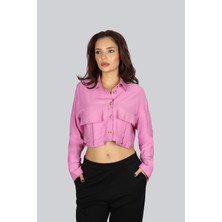 Berr-in Kadın Dokuma Regular Fit Düğmeli Günlük Pembe Gömlek 24Y04004125-PEMBE