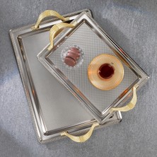 UltraMint Ela 2'li Dikdörtgen Çay Tepsisi, Şık ve Fonksiyonel Tasarım