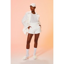 Berr-in Kadın Mini Cepli Düğme Kapamalı Kısa Beyaz Şort 124Y02002131-BEYAZ