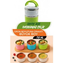 M&L Lunch Box 2 Katlı Paslanmaz Çelik Yemek Termosu - 750 ml Kompakt Sefer Tası ve Beslenme Kutusu