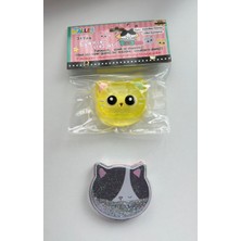 CN Collection Kedi Şeklinde Sulu Simli Ayna ve Yumuşak Oyuncak Mojmoj