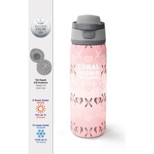 Coral High Pudra Desenli Pipetli ve Direkt Içim Çelik Termos 800 ml 38594