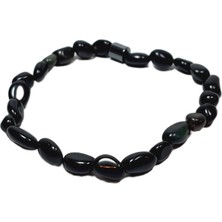 JTSS26BLK1699 Turmalin ve Hematit Doğaltaş Esnek 6 mm Janti Bileklik