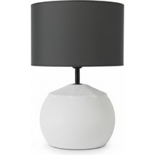 Bahar Aydınlatma Vento Taş Dokulu Açık Gri Gövde Antrasit Başlık Dekoratif Abajur