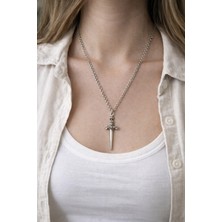 Herşey Nota Ince Formlu Metal Figür Kolye (60 cm Zincirli)