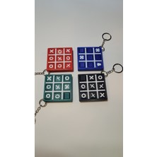 3D Baskı Xox Oyunu Anahtarlık 4’lü Set – Tic Tac Toe Zeka Oyunu, Clicker Fidget, Dayanıklı ve Taşınabilir