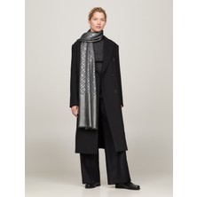 Tommy Hilfiger Kadın Gri Tommy Hilfiger Th Evenıng Monogram Kadın Gri Atkı