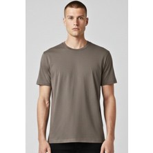 Little Cup Jeans Co Erkek Vizon Regular Fit Yumuşak Doku Basic Tişört