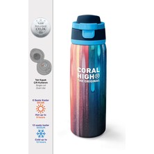 Coral High Lacivert Renkli Pipetli ve Direkt Içim Çelik Termos 800 ml 38550