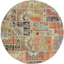 Kilim Co. Patchwork El Dokuma Yuvarlak Halı 156X156 cm (2.43 M²)