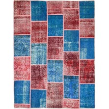 Kilim Co. Patchwork Bordo & Petrol Mavisi Renk El Dokuma Halı 173X227 cm (3.93 M²)