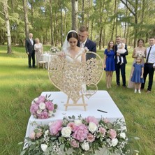 Evlilik Sepetim Düğün-Nişan Çift Kalpli Şeffah Pleksi 50 cm  Misafir-Hatıra Anı Defteri-Kutusu + Şövale ve Kalem Hediyeli