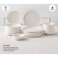 Emsan Alfa 18 Parça Yemek Takımı Beyaz
