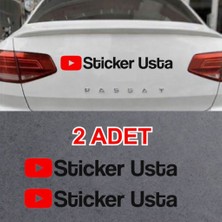Sticker Usta 2 Adet Kişiye Özel Youtube YouTube Adresi Sticker Araba Oto Motosiklet Kask Pc Laptop  Sticker 00307