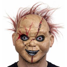 Bigelal Çaki Korku Bebek Maskesi – Saçlı Plastik Yüz Maskesi