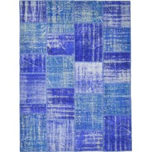 Kilim Co. Patchwork Indigo Mavisi El Dokuma Halı 169X241 cm (4.07 M²)