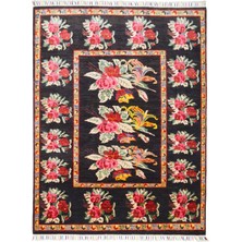 Kilim Co. Afgan Sultani Çiçek Desenli ve Acı Kahverengi El Dokuma Halı 149X192 cm (2.86 M²)