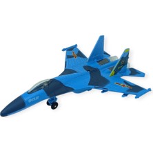 Bigelal Çek Bırak Metal Uçak Sesli Işıklı 22 cm - Mavi