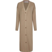 Tommy Hilfiger Kadın Bej Tommy Hilfiger Soft Rıb Mıdı V-Nk C Kadın Bej Kazak