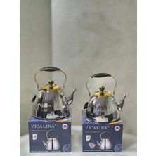 PremiumPort Paslanmaz Çelik Çaydanlık Seti 3+2 Litre, Ocak Üstü Isıtıcıyla Üstün Kalite