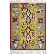 Kilim Co. Yünden El Dokuma Uşak Kök Ince Kilim 90X120 cm (1.08 M²)