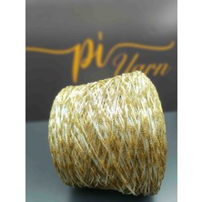 Pi Yarn Gold Simli Krem Ithal Simli Böcekli Fantazi El Örgü Ipi 200GR