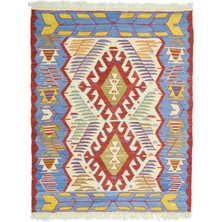 Kilim Co. Yünden El Dokuma Uşak Kök Ince Kilim 90X120 cm (1.08 M²)