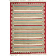 Kilim Co. Yünden El Dokuma Çizgili Uşak Kilim 115X177 cm (2.04 M²)