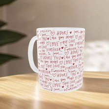 Uçan Kupa Sevgililer Günü Love Yazılı Desenli Porselen Kupa