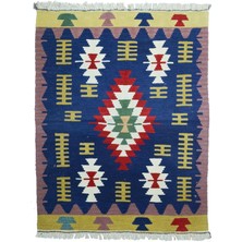 Kilim Co. Yünden El Dokuma Uşak Kök Ince Kilim 90X112 cm (1.01 M²)