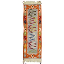 Kilim Co. Lale ve Buğday Başağı Motifli El Dokuma Uşak Kilim Yolluk 60X176 cm (1.06 M²)