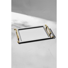 UltraMint Şık Altın Saten Çelik Çay Tepsisi, Zarif Sunum ve Dayanıklılık