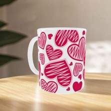 Uçan Kupa Sevgililer Günü Kalp Desenli Porselen Kupa