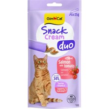 Gimcat Snack Cream Duo Somonlu & Domatesli Kedi Ödülü 6X15GR