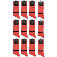 La Pescara La'pescara Ultra Lüks 12'li Düz Nar Çiçeği Merserize Erkek Çorap CRP405