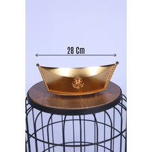 Yapay Çiçek Sitesi Metal Dekoratif Çiçeklik Sunumluk Küçük Kayık Altın