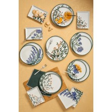 UltraMint Renkli Çiçek Desenli 18 Parça Ikram ve Kahvaltı Takımı Seti