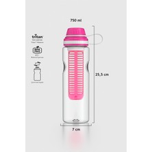 Renga Ege 750 ml Tritan Süzgeçli Detoks Matara 911008 Fuşya