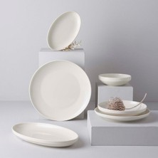 UltraMint Modern 24 Parça 6 Kişilik Porselen Yemek Takımı, Şık ve Kullanışlı Set