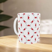 Uçan Kupa I Love You Desenli Sevgililer Günü Porselen Kupa