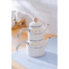 PremiumPort Sevimli Emaye Mini Çaydanlık Takımı, Şık ve Kullanışlı Set