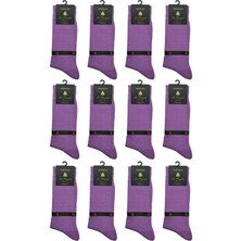 La Pescara La'pescara Ultra Lüks 12'li Düz Mor Merserize Erkek Çorap CRP406