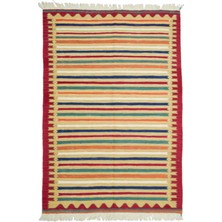 Kilim Co. Yünden El Dokuma Çizgili Uşak Kilim 108X173 cm (1.87 M²)