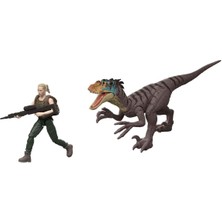 Jurassic World Rebith Insan ve Dinozor Figürü Oyun Seti JGB82 - Zora Bennett ve Velociraptor JGB84