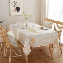 Golden Laurel Ramazan Ayına Özel, İftarlık Leke Tutmaz, Dertsiz Masa Örtüsü (150x220) - V5 Bej