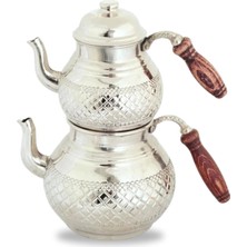 PremiumPort Büyük Alüminyum Piramit Model Bakır Görünümlü Çaydanlık