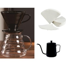 PremiumPort V60 Dripper Kahve Sürahisi ve Filtre Kağıdı Seti, Pratik ve Şık Tasarım