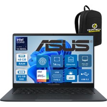 Expertbook  B1403CVA I5-1334U 48GB Ddr5 512GB SSD 14" Fhd LED 300NİTS W11PRO + Asus Çanta